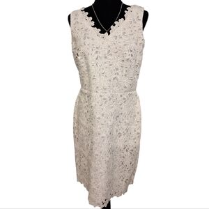 Ann Taylor Loft White Dress with Light Blue Lining - Size 8T NWOT